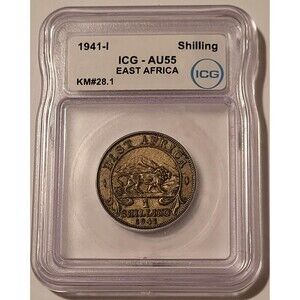 East Africa (Kenya) George VI 1941 I Silver Shilling AU55 ICG Toned